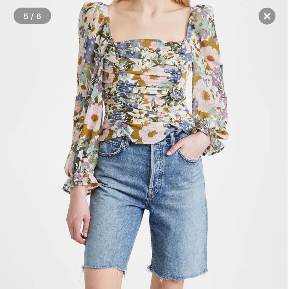 ASTR The Label Off White Retro Blouse